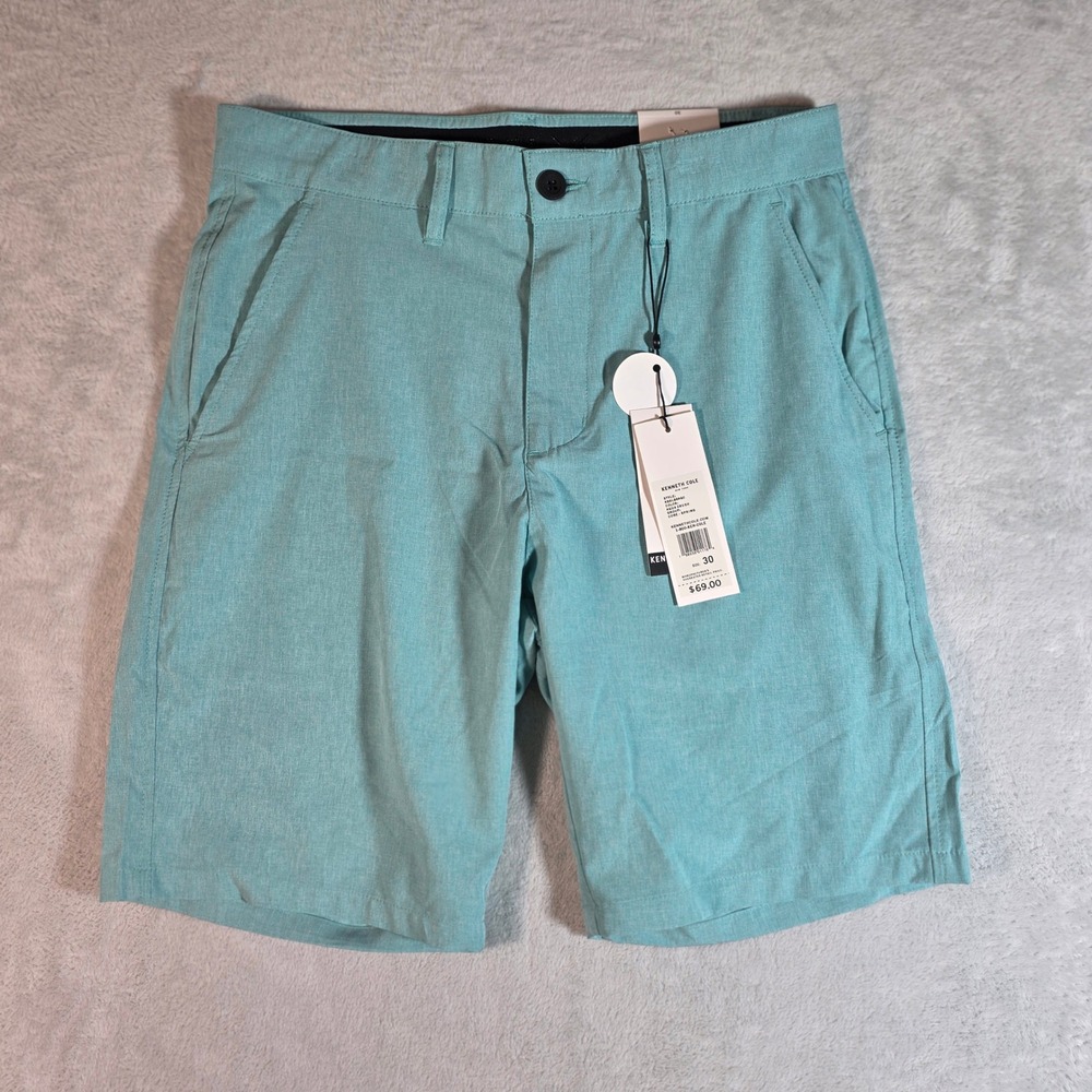 Kenneth Cole Golf Tech Shorts 30 Aqua‎ Crush Loose Belt Loop Defect